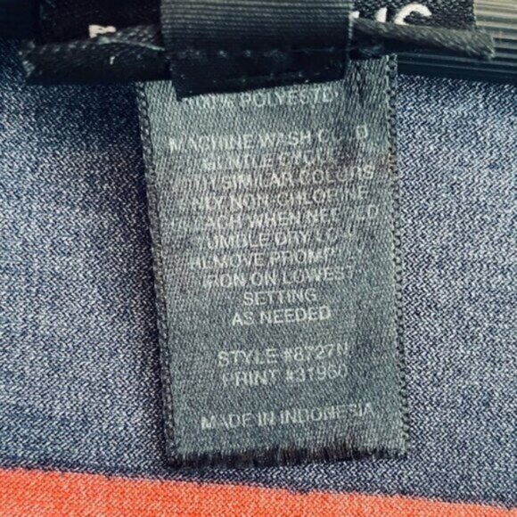 En Focus Studio Sheath Career Dress Womens 8 Blue Red Striped Tie Belt Office - Picture 4 of 8